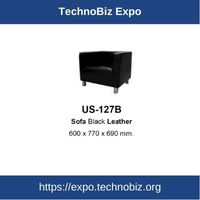 US-127B Sofa Black Leather